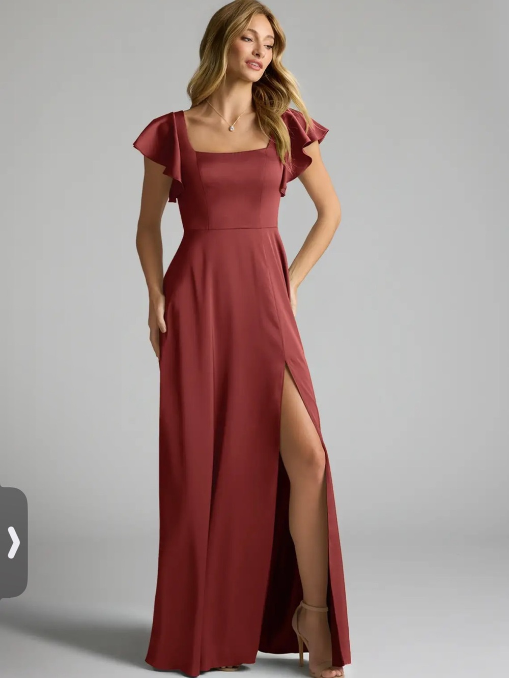 Azazie dress in terracotta